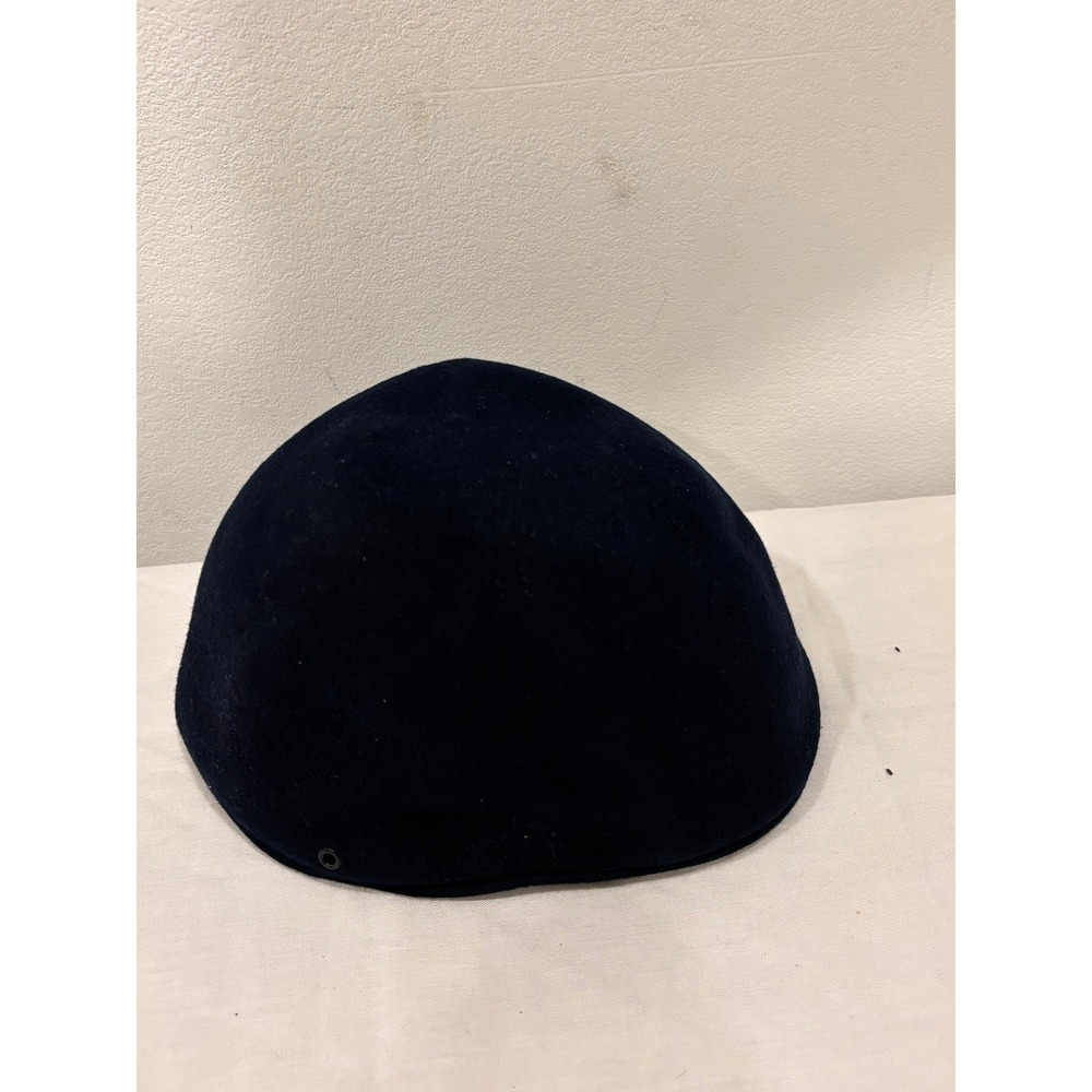 Star Royal Ascot Mens Navy Blue Wool Newsboy Flat Cap Hat Red Stitching